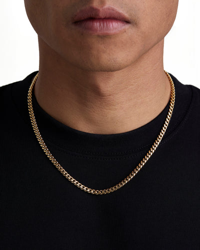 PLAIN - 5mm 古巴項鍊 (18K Gold)