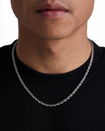 THE ROPE - 4mm 麻花項鍊 (White Gold)