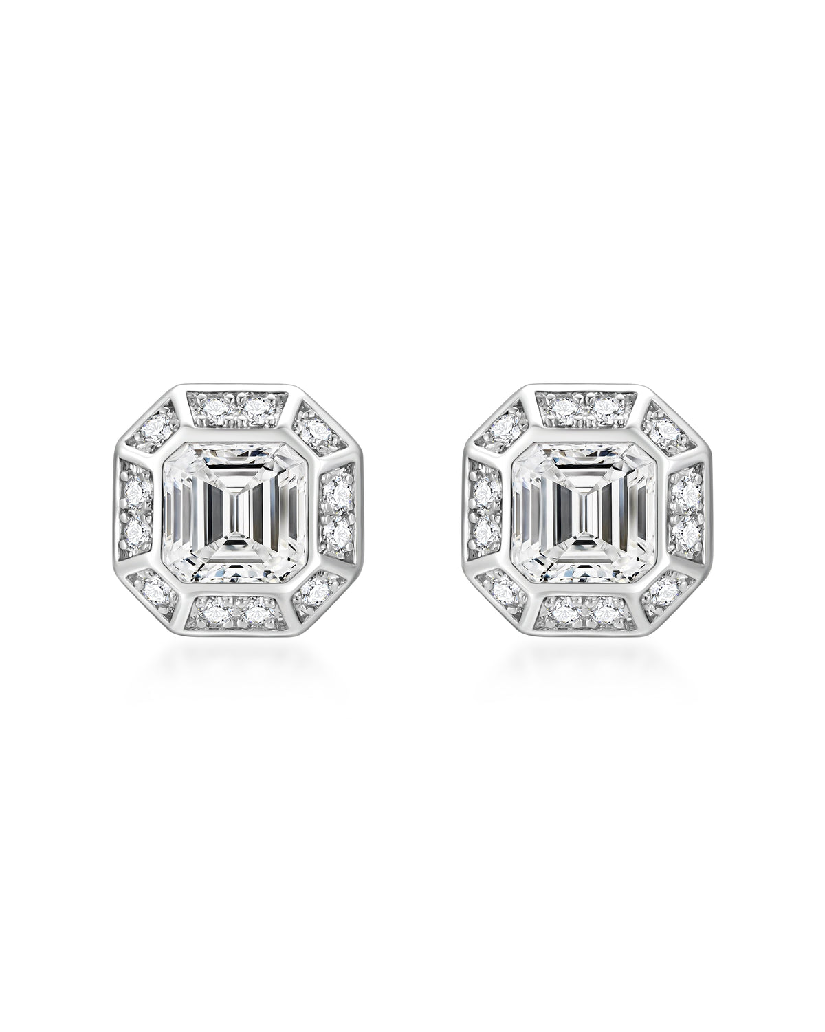 White gold diamond earrings by Iceman Society