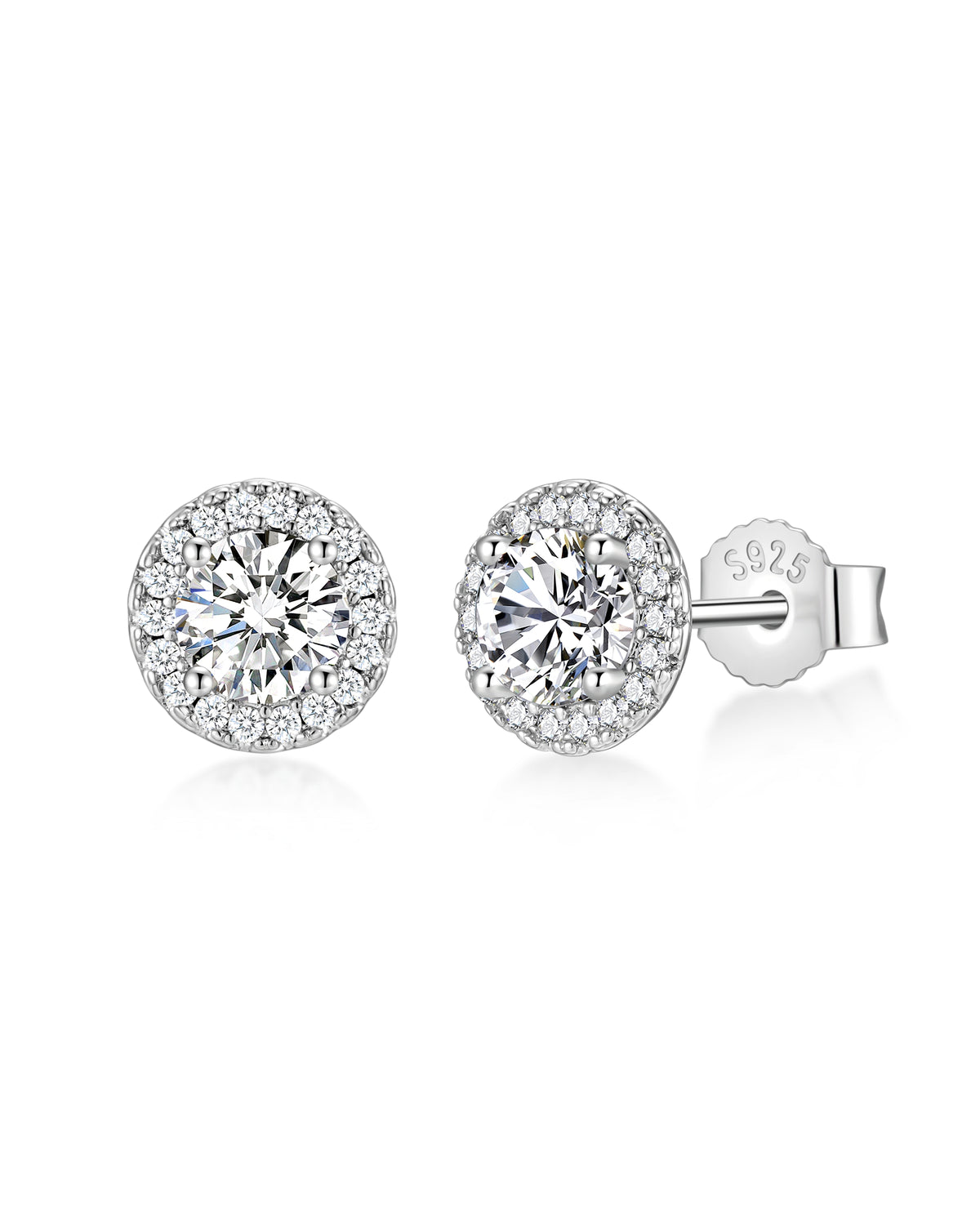 White gold moissanite earrings by Iceman Society