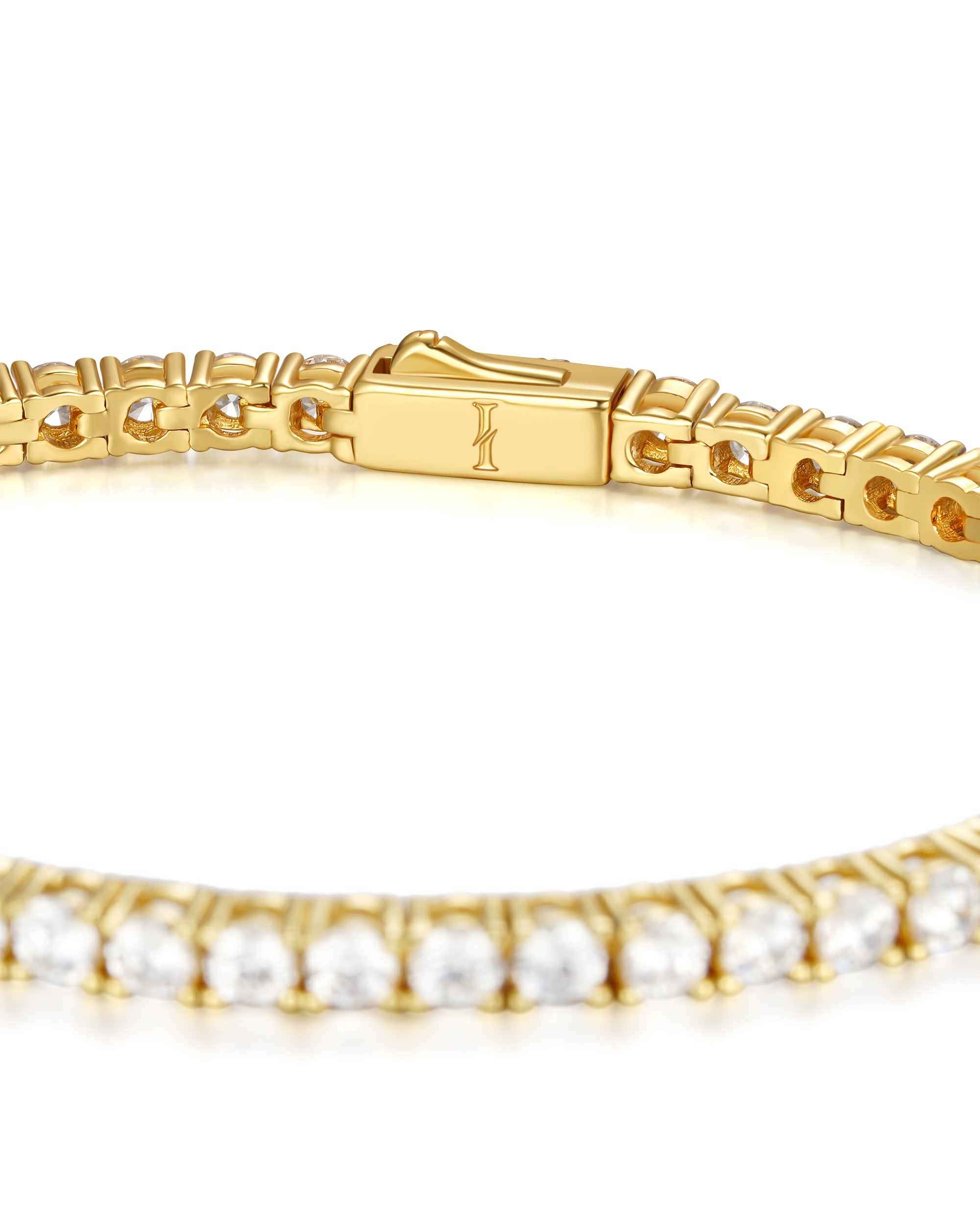 3mm 18k gold tennis bracelet by Iceman Society