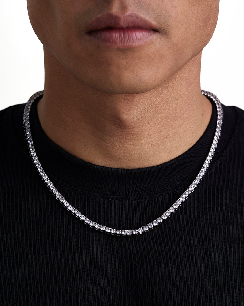 ICE SPARKLER 4mm Tennis組合 White Gold 配戴照