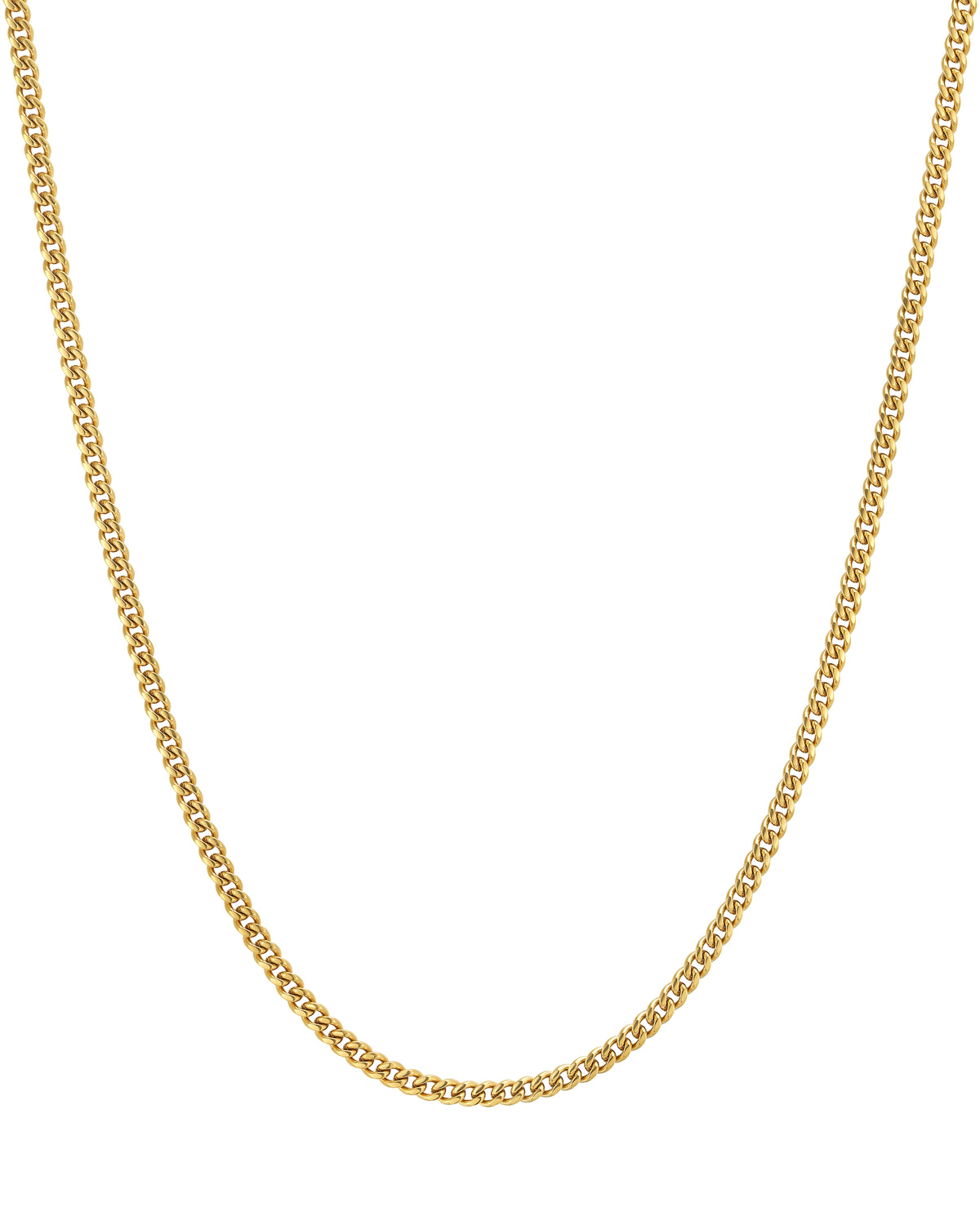 3mm 18k gold plain cuban necklace by Iceman Society