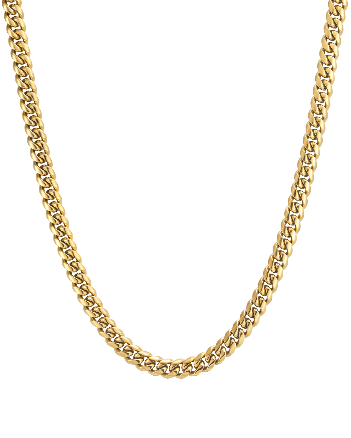 8mm 18k gold plain cuban necklace by Iceman Society