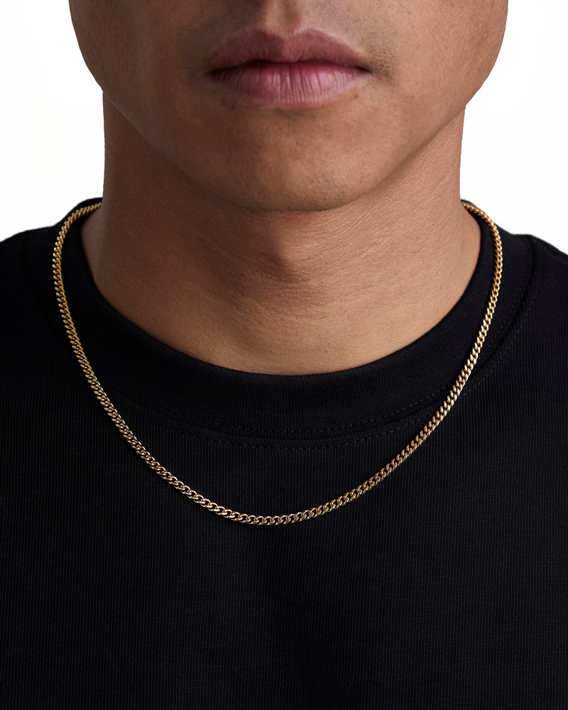 PLAIN SET 3mm 古巴組合 18K Gold 配戴照