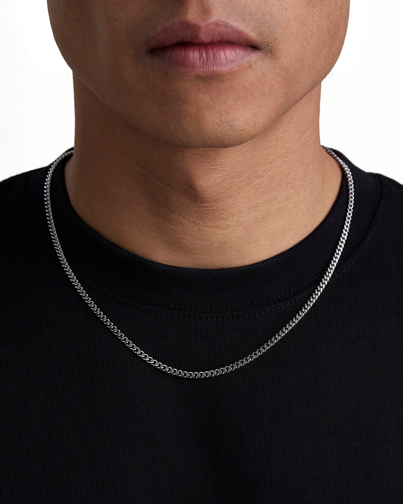 PLAIN SET 3mm 古巴組合 White Gold 配戴照