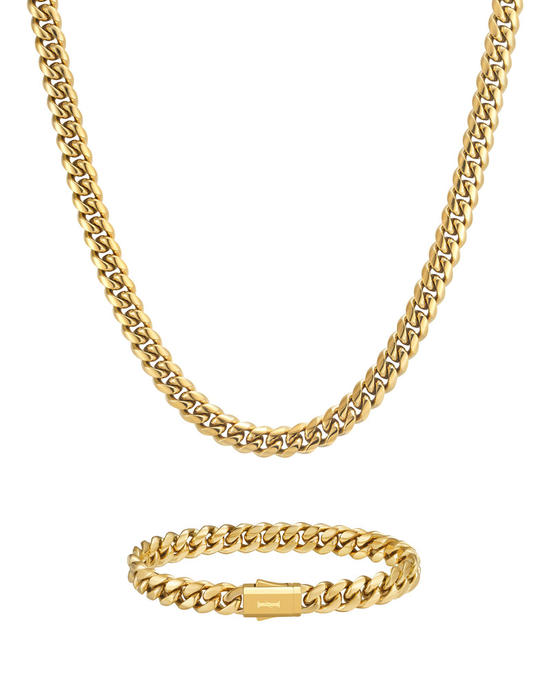 PLAIN SET 8mm 古巴組合 18K Gold 商品照