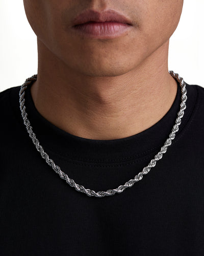 THE ROPE  - 6mm 麻花項鍊 (White Gold)