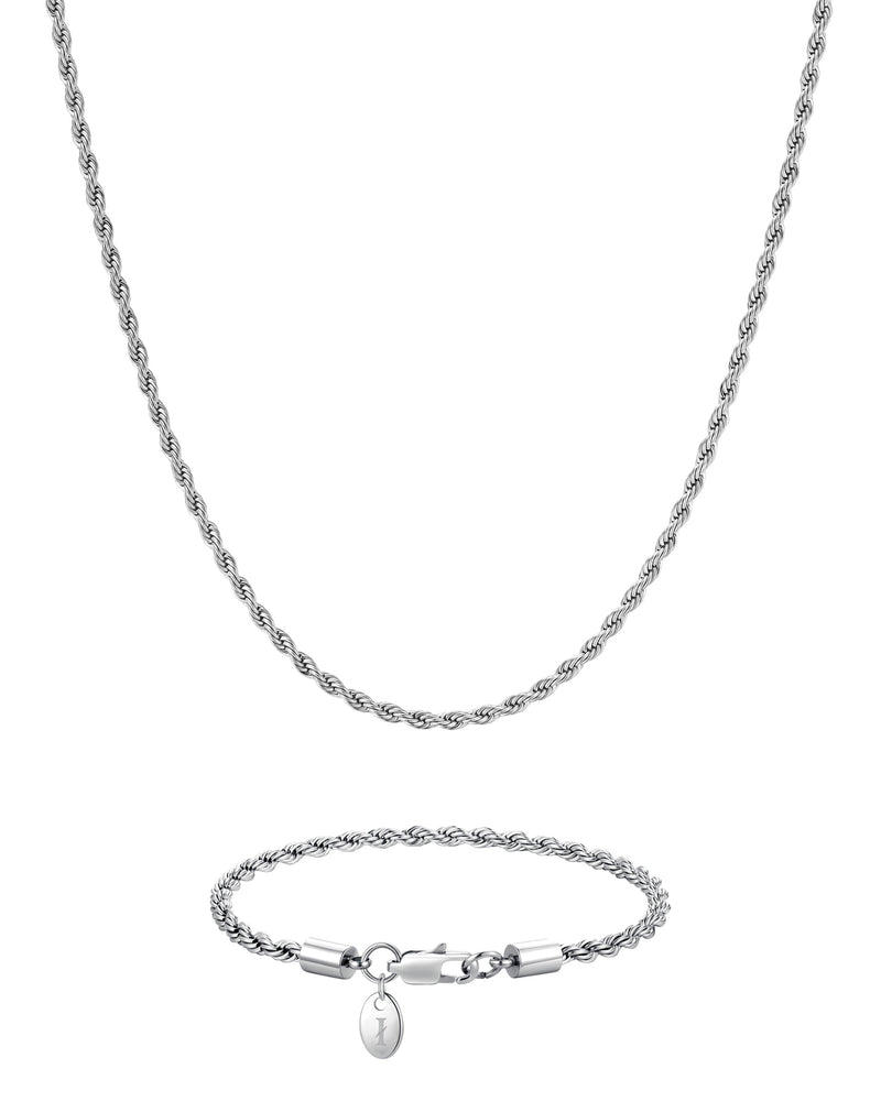THE ROPE SET 3mm 麻花組合 White Gold 商品照