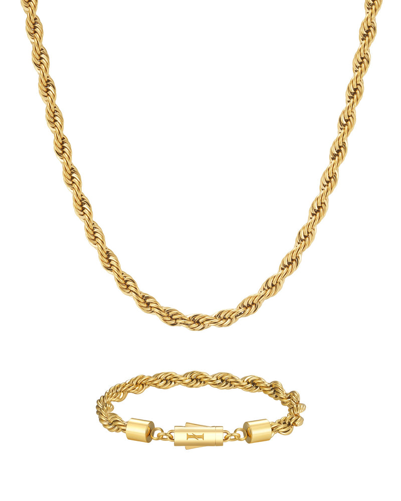 THE ROPE SET 6mm 麻花組合 18K Gold 商品照